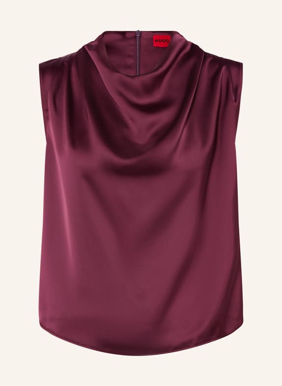 HUGO Satin top CASMINI DARK PURPLE