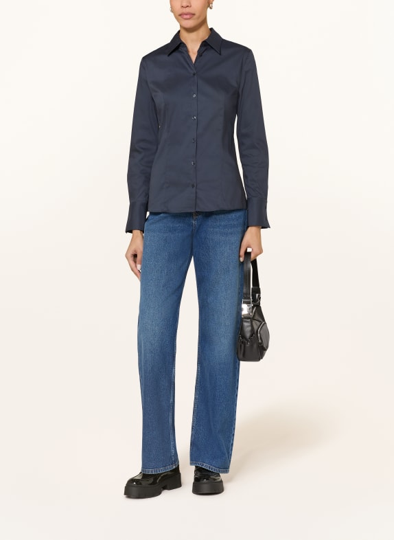HUGO Overhemdblouse THE FITTED SHIRT DONKERBLAUW