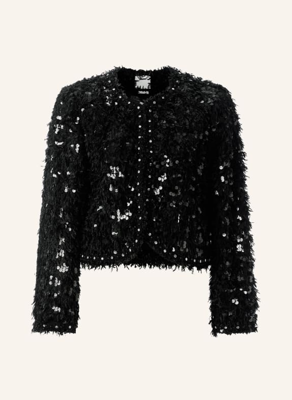 Rich & Royal Kastenjacke mit Pailletten und Schmucksteinen SCHWARZ