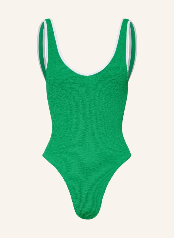 Hunza G Badeanzug FAYE GRÜN / WEISS