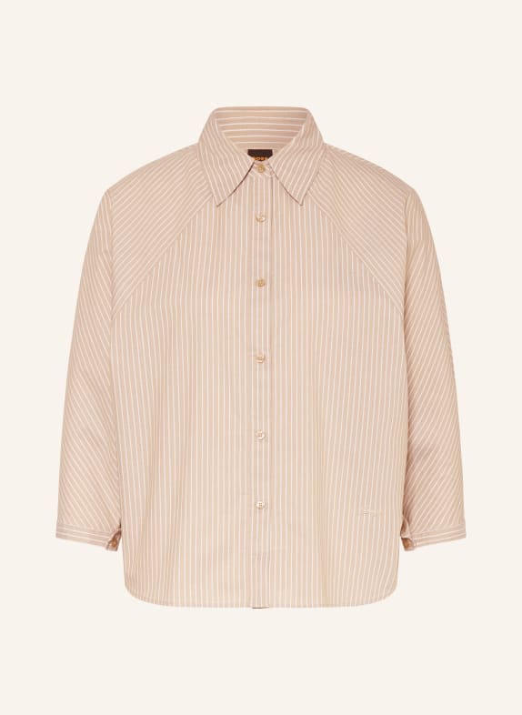 BOSS Hemdbluse BELENTA CAMEL / WEISS