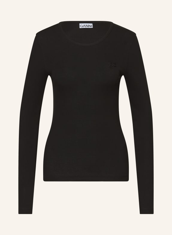 GANNI long-sleeved shirt BLACK