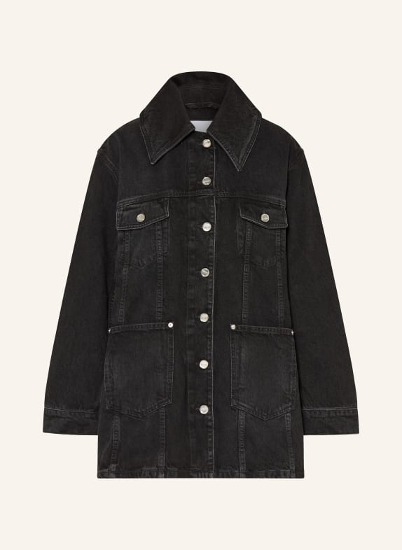 GANNI kurtka dżinsowa 055 BLACK WASHED