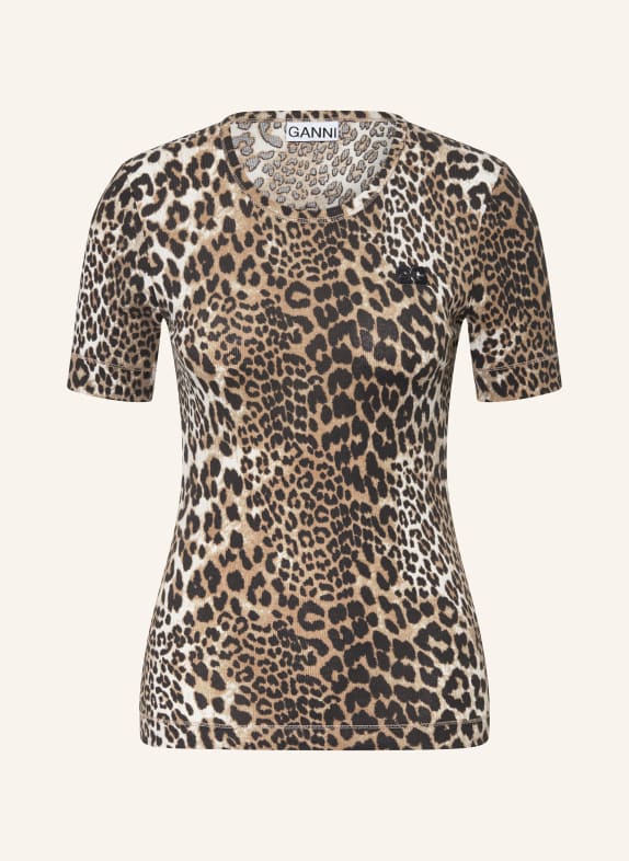 GANNI T-shirt CAMEL / BROWN / BEIGE