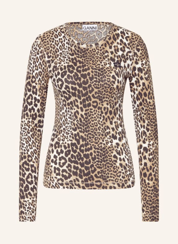 GANNI Longsleeve CAMEL / DUNKELBRAUN / BEIGE