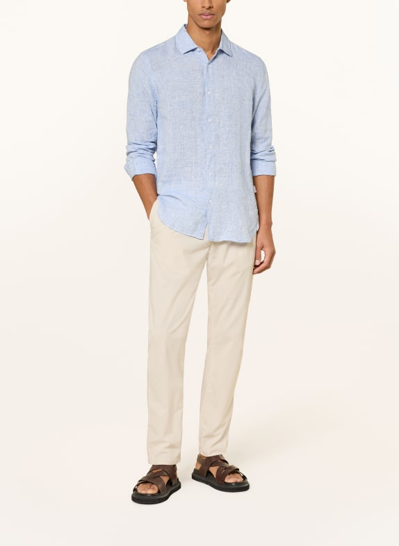 ORLEBAR BROWN Linnen overhemd GILES Slim Fit LICHTBLAUW