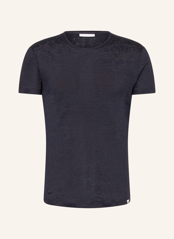 ORLEBAR BROWN T-Shirt aus Leinen DUNKELBLAU