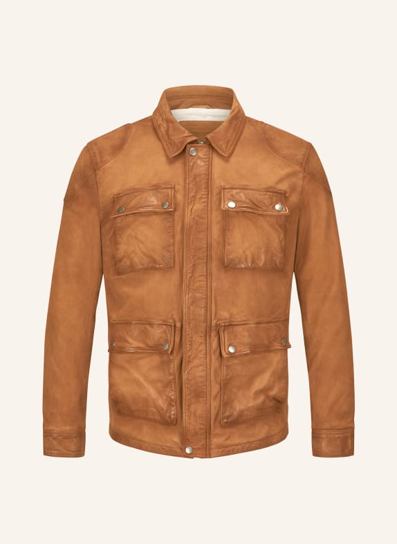 MILESTONE Fieldjacket MSLENNARD aus Leder BRAUN