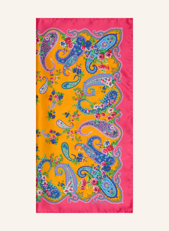 ETRO hedvábný šátek ORANŽOVÁ / RŮŽOVÁ / TMAVĚ MODRÁ