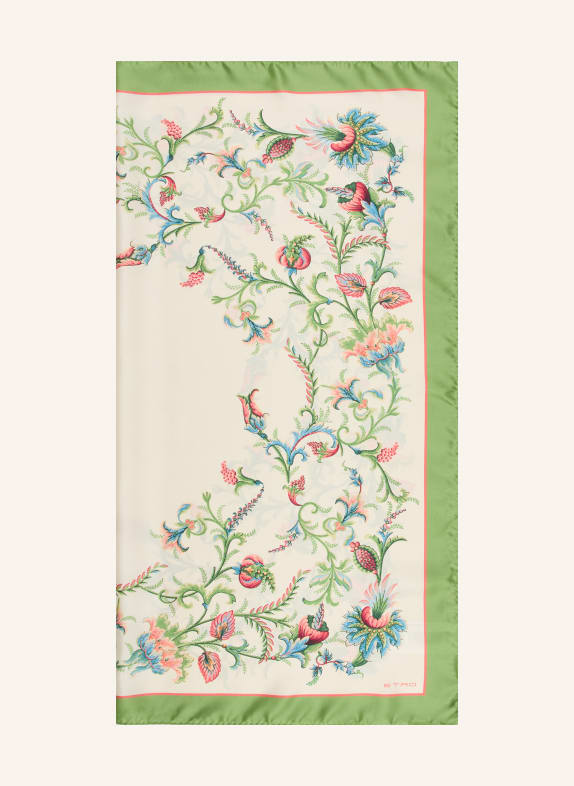 ETRO Seidentuch CREME / HELLROT / GRÜN