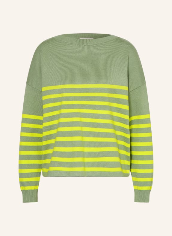CARTOON sweater OLIVE / NEON YELLOW