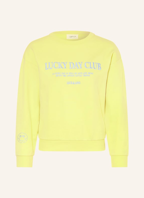 CARTOON Sweatshirt with rhinestones LIGHT GREEN