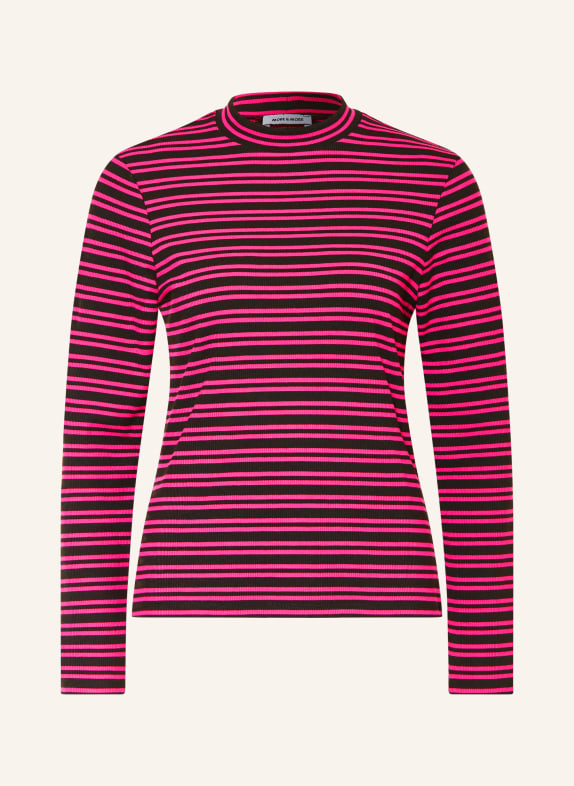 MORE & MORE Long sleeve shirt NEON PINK / BLACK