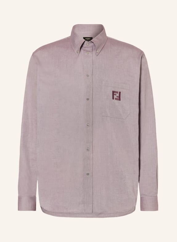 FENDI Hemd Comfort Fit DUNKELLILA