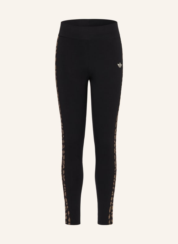 adidas Originals Leggings 3-STREIFEN SCHWARZ / BEIGE