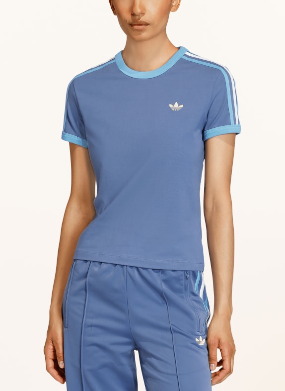 adidas Originals T-shirt met 3 strepen BLAUW / LICHTBLAUW / WIT
