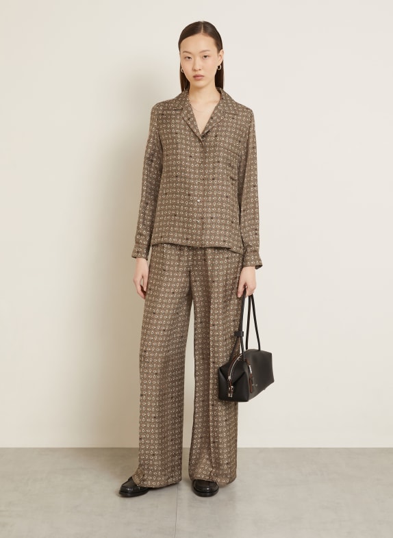Max Mara Seidenbluse DISCO TAUPE / CREME / SCHWARZ