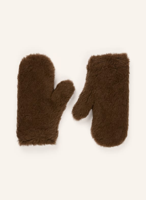 Max Mara Rękawiczki MXAOMBRATO z alpaki BRĄZOWY