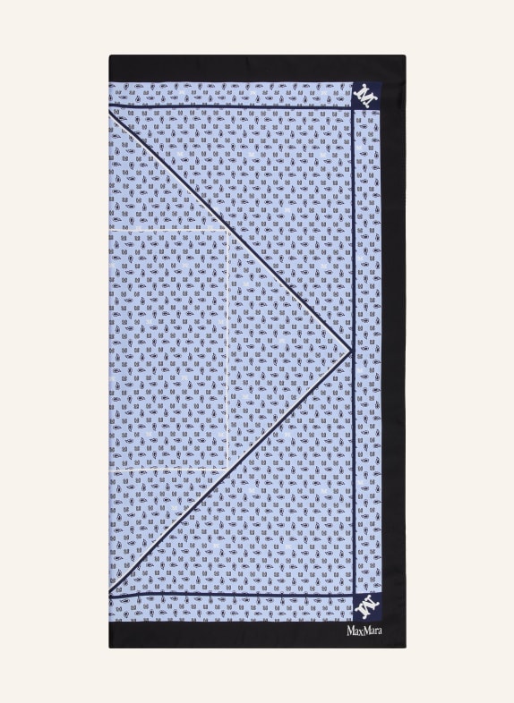 Max Mara Seidentuch ACARRE HELLBLAU / DUNKELBLAU