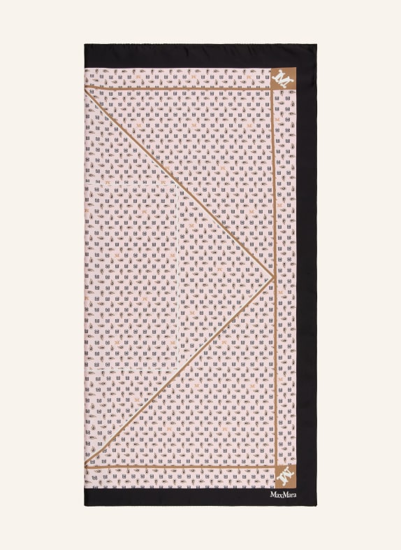 Max Mara Seidentuch ACARRE ROSA / BEIGE / SCHWARZ