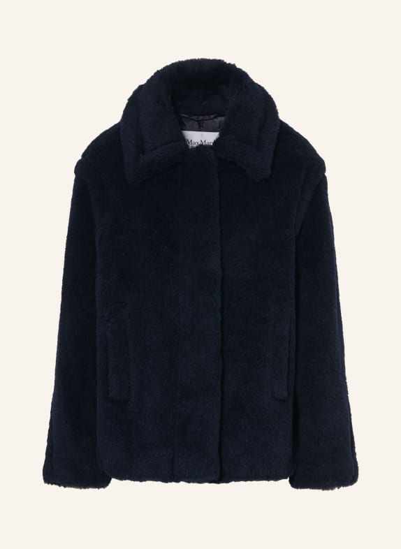 Max Mara Teddyfell-Jacke MXMFUGGITO mit Alpaka DUNKELBLAU