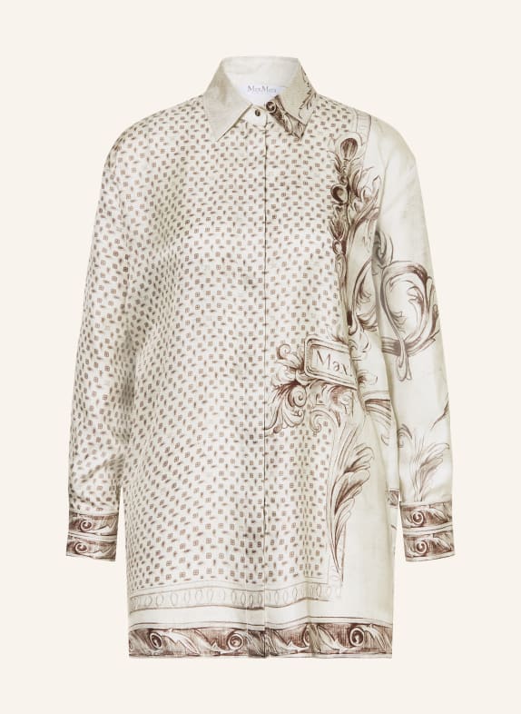 Max Mara Hemdbluse MXMGRADO aus Seide ECRU / TAUPE