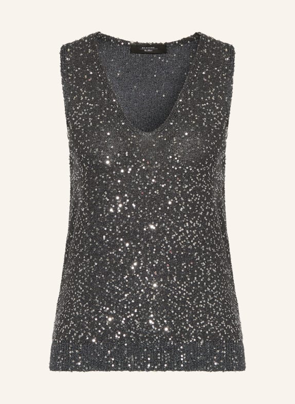 WEEKEND Max Mara TEMPO knit top with sequins DARK GRAY