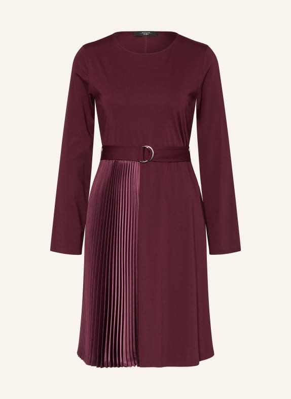 WEEKEND Max Mara Kleid ALAMO mit Plissee DUNKELROT