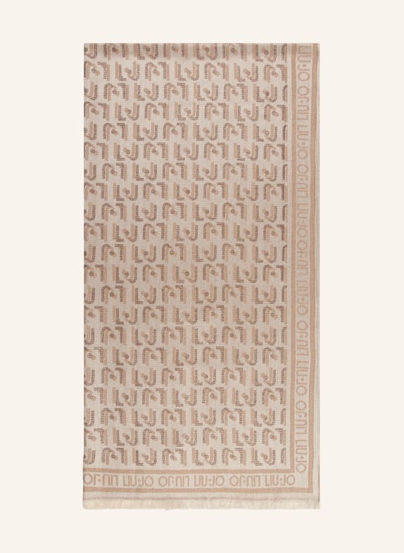 LIU JO Schal mit Glitzergarn BEIGE / GOLD / TAUPE