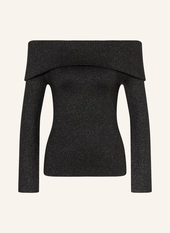 MALINA Off-Shoulder-Pullover CIRELLA mit Glitzergarn SCHWARZ