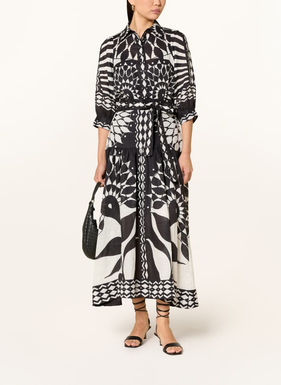 dea kudibal Sukienka koszulowa CZARNY / BIAŁY