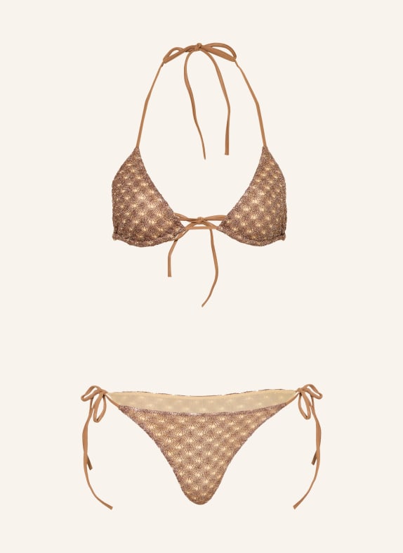 MISSONI Triangel-Bikini mit Glitzergarn BRAUN