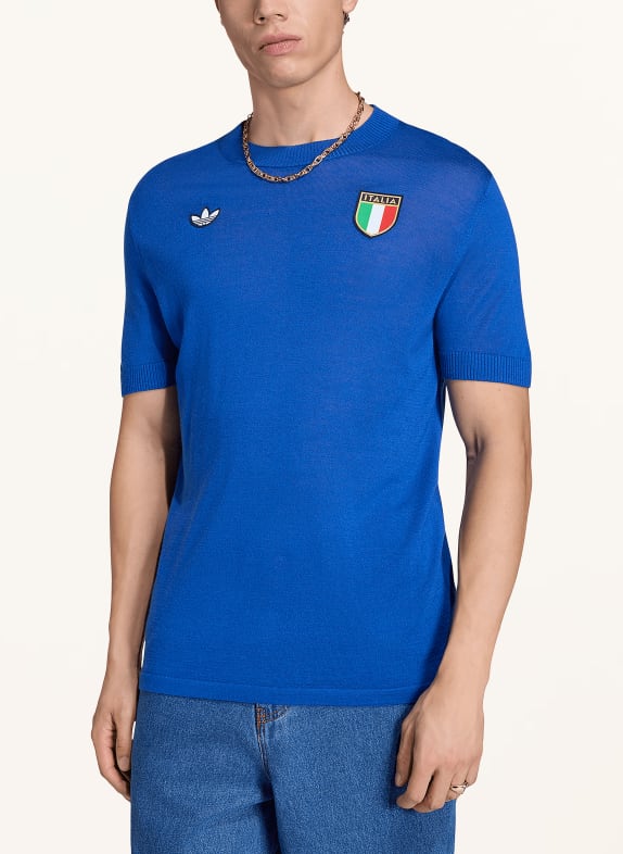 adidas Strickshirt ITALIEN 70S BLAU