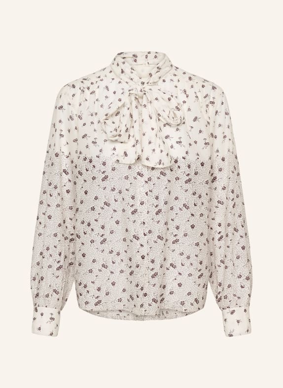 Part Two Bluse JANINAPW mit abnehmbarer Schluppe WEISS / DUNKELBRAUN