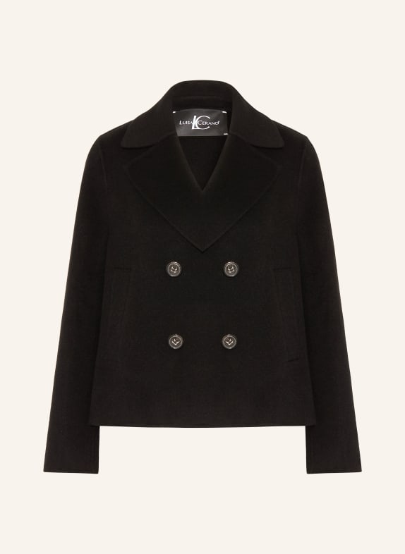 LUISA CERANO Caban kabát ČERNÁ