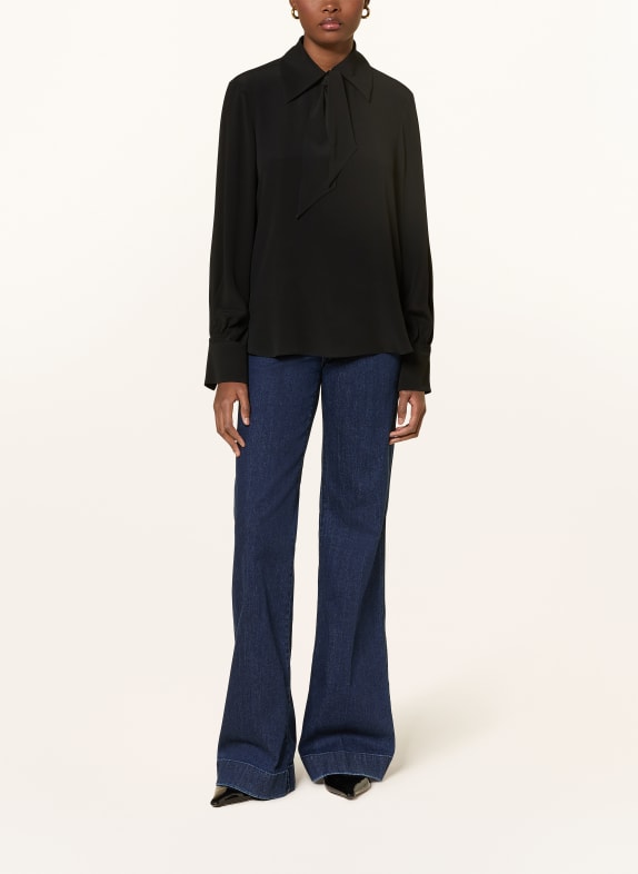 LUISA CERANO Bluse med silke SORT