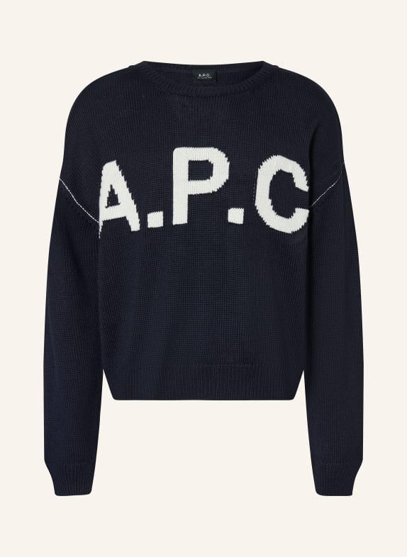 A.P.C. sweter GRANATOWY / BIAŁY