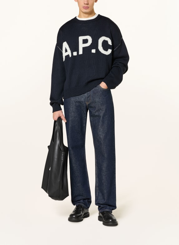 A.P.C. trui DONKERBLAUW / WIT