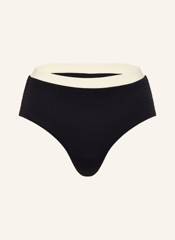 SEAFOLLY High-waisted bikini bottoms BANDWAVE BLACK / ECRU