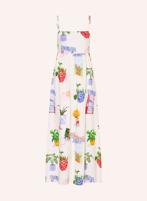 SEAFOLLY Plážové šaty LA BOCA s lnem KRÉMOVÁ / ČERVENÁ / ZELENÁ