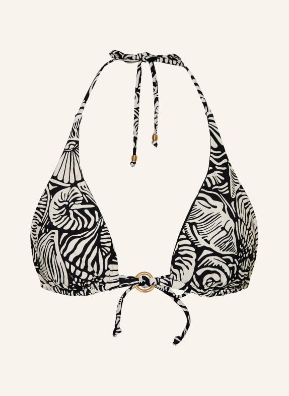 SEAFOLLY SHELLS reversible triangle bikini top BLACK / CREAM