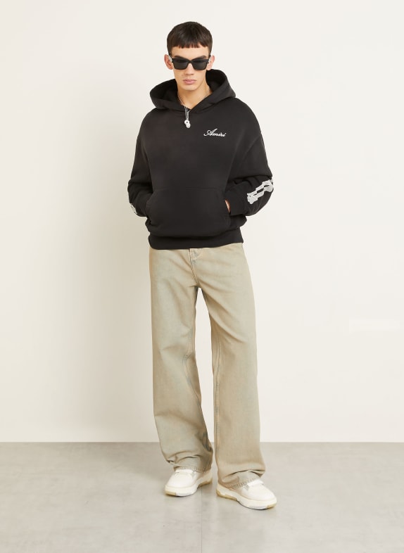 AMIRI Oversized mikina s kapucí BONES ČERNÁ