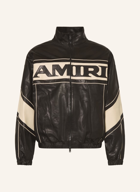 AMIRI Lederjacke SCHWARZ / WEISS