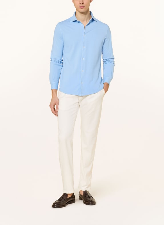 FEDELI Piqué-overhemd STELVE Slim Fit LICHTBLAUW