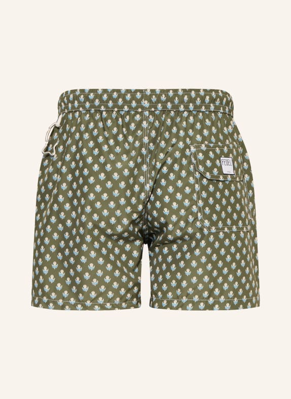 FEDELI zwemshort KAKI / BEIGE / TURQUOISE
