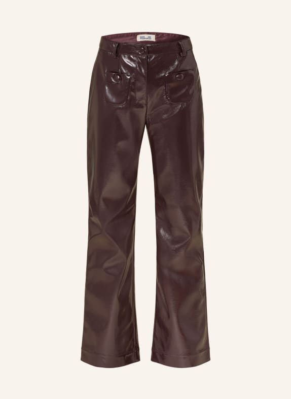 BAUM UND PFERDGARTEN Spodnie NIELLA w stylu skórzanym CIEMNOCZERWONY