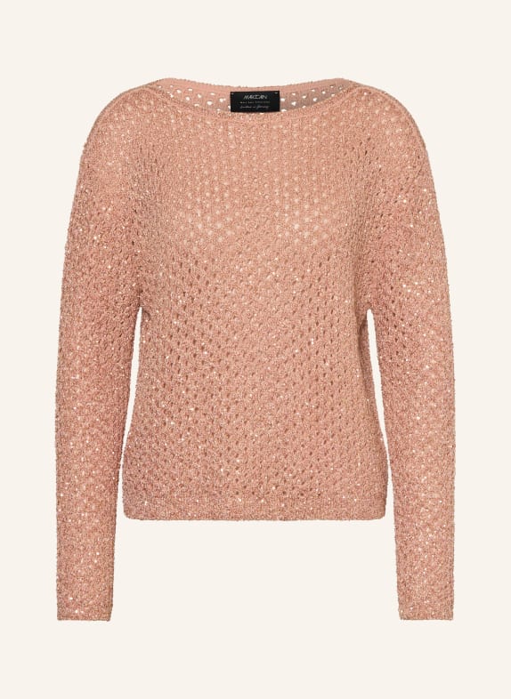 MARC CAIN Pullover mit Pailletten 217 peach beige