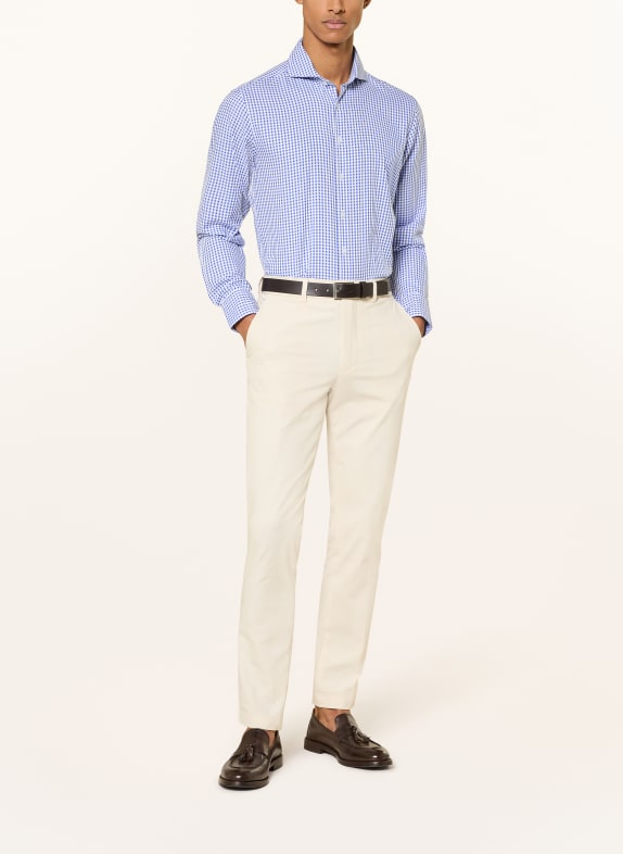 STROKESMAN'S Overhemd Comfort Fit BLAUW / WIT