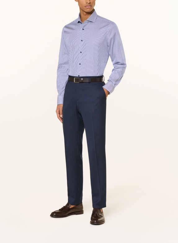 PAUL Overhemd Shaped Fit DONKERBLAUW / WIT