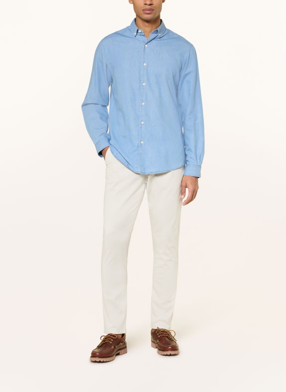 PAUL Overhemd Regular Fit in jeanslook BLAUW